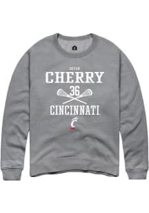 Devon Cherry  Rally Cincinnati Bearcats Mens Graphite NIL Sport Icon Long Sleeve Crew Sweatshirt