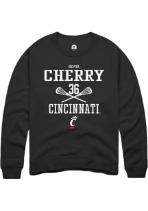 Devon Cherry  Rally Cincinnati Bearcats Mens Black NIL Sport Icon Long Sleeve Crew Sweatshirt