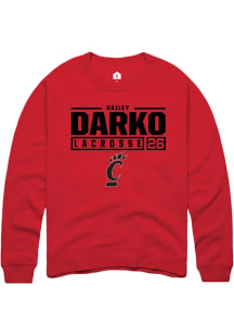 Hailey Darko  Rally Cincinnati Bearcats Mens Red NIL Stacked Box Long Sleeve Crew Sweatshirt