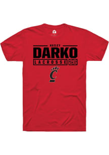 Hailey Darko  Cincinnati Bearcats Red Rally NIL Stacked Box Short Sleeve T Shirt