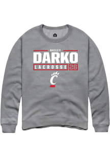 Hailey Darko  Rally Cincinnati Bearcats Mens Graphite NIL Stacked Box Long Sleeve Crew Sweatshirt