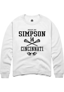 Hailey Joy Simpson  Rally Cincinnati Bearcats Mens White NIL Sport Icon Long Sleeve Crew Sweatshir..