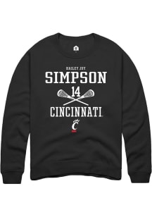 Hailey Joy Simpson  Rally Cincinnati Bearcats Mens Black NIL Sport Icon Long Sleeve Crew Sweatshir..