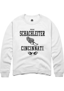 Isaac Schachleiter  Rally Cincinnati Bearcats Mens White NIL Sport Icon Long Sleeve Crew Sweatshir..