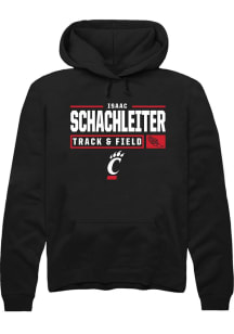 Isaac Schachleiter  Rally Cincinnati Bearcats Mens Black NIL Stacked Box Long Sleeve Hoodie
