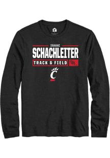 Isaac Schachleiter  Cincinnati Bearcats Black Rally NIL Stacked Box Long Sleeve T Shirt