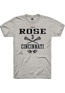 Julie Rose  Cincinnati Bearcats Ash Rally NIL Sport Icon Short Sleeve T Shirt