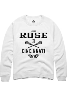 Julie Rose  Rally Cincinnati Bearcats Mens White NIL Sport Icon Long Sleeve Crew Sweatshirt