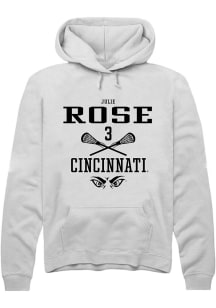 Julie Rose  Rally Cincinnati Bearcats Mens White NIL Sport Icon Long Sleeve Hoodie
