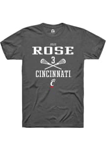 Julie Rose  Cincinnati Bearcats Dark Grey Rally NIL Sport Icon Short Sleeve T Shirt