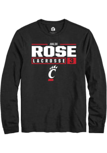 Julie Rose  Cincinnati Bearcats Black Rally NIL Stacked Box Long Sleeve T Shirt