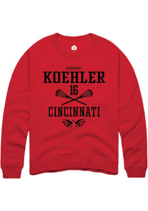 Kennedy Koehler  Rally Cincinnati Bearcats Mens Red NIL Sport Icon Long Sleeve Crew Sweatshirt