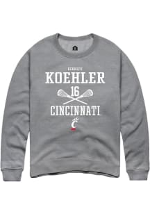 Kennedy Koehler  Rally Cincinnati Bearcats Mens Graphite NIL Sport Icon Long Sleeve Crew Sweatshir..