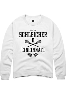 Kirsten Schleicher  Rally Cincinnati Bearcats Mens White NIL Sport Icon Long Sleeve Crew Sweatshir..