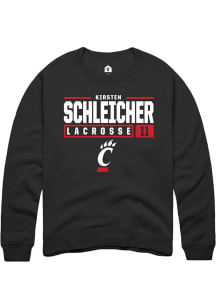 Kirsten Schleicher  Rally Cincinnati Bearcats Mens Black NIL Stacked Box Long Sleeve Crew Sweatshi..