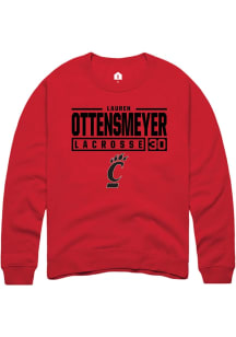 Lauren ottensmeyer  Rally Cincinnati Bearcats Mens Red NIL Stacked Box Long Sleeve Crew Sweatshirt