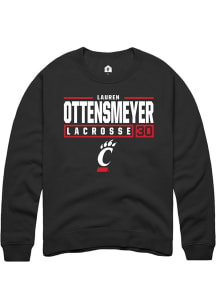Lauren ottensmeyer  Rally Cincinnati Bearcats Mens Black NIL Stacked Box Long Sleeve Crew Sweatshi..