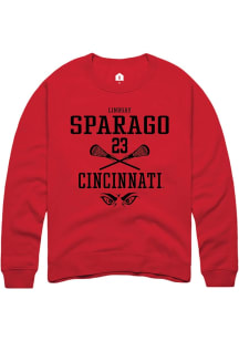 Lindsay Sparago  Rally Cincinnati Bearcats Mens Red NIL Sport Icon Long Sleeve Crew Sweatshirt