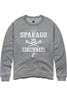 Lindsay Sparago  Rally Cincinnati Bearcats Mens Graphite NIL Sport Icon Long Sleeve Crew Sweatshir..