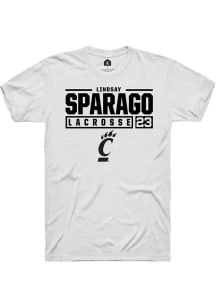 Lindsay Sparago  Cincinnati Bearcats White Rally NIL Stacked Box Short Sleeve T Shirt