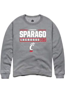 Lindsay Sparago  Rally Cincinnati Bearcats Mens Graphite NIL Stacked Box Long Sleeve Crew Sweatshi..