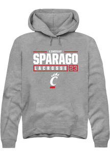 Lindsay Sparago  Rally Cincinnati Bearcats Mens Graphite NIL Stacked Box Long Sleeve Hoodie