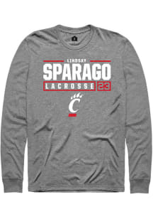 Lindsay Sparago  Cincinnati Bearcats Graphite Rally NIL Stacked Box Long Sleeve T Shirt
