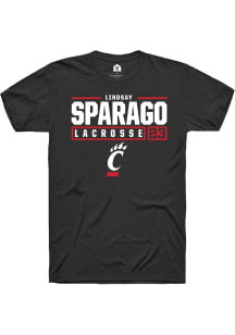 Lindsay Sparago  Cincinnati Bearcats Black Rally NIL Stacked Box Short Sleeve T Shirt
