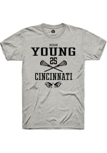Megan Young  Cincinnati Bearcats Ash Rally NIL Sport Icon Short Sleeve T Shirt