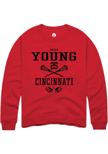 Megan Young  Rally Cincinnati Bearcats Mens Red NIL Sport Icon Long Sleeve Crew Sweatshirt