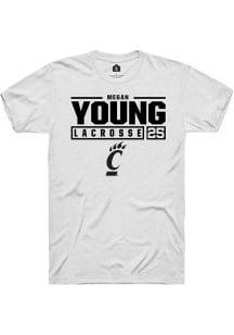 Megan Young  Cincinnati Bearcats White Rally NIL Stacked Box Short Sleeve T Shirt