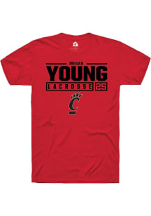 Megan Young  Cincinnati Bearcats Red Rally NIL Stacked Box Short Sleeve T Shirt