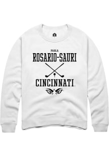 Paola Rosario-Sauri  Rally Cincinnati Bearcats Mens White NIL Sport Icon Long Sleeve Crew Sweatshi..