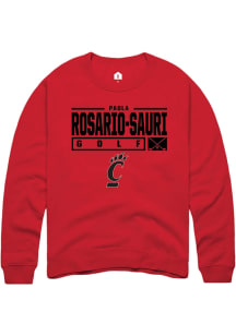 Paola Rosario-Sauri  Rally Cincinnati Bearcats Mens Red NIL Stacked Box Long Sleeve Crew Sweatshir..