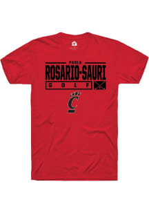 Paola Rosario-Sauri  Cincinnati Bearcats Red Rally NIL Stacked Box Short Sleeve T Shirt