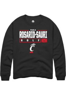 Paola Rosario-Sauri  Rally Cincinnati Bearcats Mens Black NIL Stacked Box Long Sleeve Crew Sweatsh..