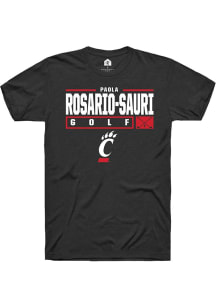 Paola Rosario-Sauri  Cincinnati Bearcats Black Rally NIL Stacked Box Short Sleeve T Shirt