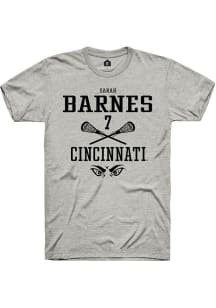 Sarah Barnes  Cincinnati Bearcats Ash Rally NIL Sport Icon Short Sleeve T Shirt