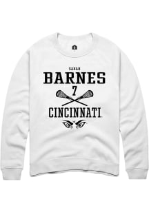 Sarah Barnes  Rally Cincinnati Bearcats Mens White NIL Sport Icon Long Sleeve Crew Sweatshirt