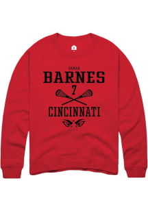 Sarah Barnes  Rally Cincinnati Bearcats Mens Red NIL Sport Icon Long Sleeve Crew Sweatshirt