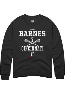 Sarah Barnes  Rally Cincinnati Bearcats Mens Black NIL Sport Icon Long Sleeve Crew Sweatshirt