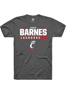 Sarah Barnes  Cincinnati Bearcats Dark Grey Rally NIL Stacked Box Short Sleeve T Shirt