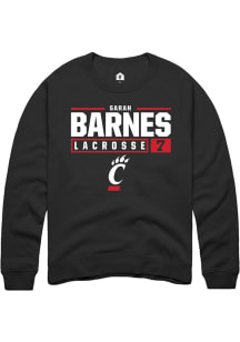 Sarah Barnes  Rally Cincinnati Bearcats Mens Black NIL Stacked Box Long Sleeve Crew Sweatshirt