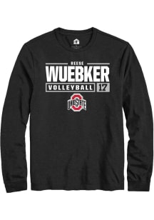 Reese Wuebker  Ohio State Buckeyes Black Rally NIL Stacked Box Long Sleeve T Shirt
