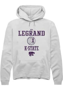 Ava LeGrand  Rally K-State Wildcats Mens White NIL Sport Icon Long Sleeve Hoodie