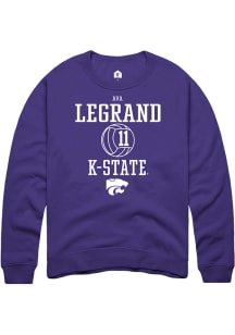 Ava LeGrand  Rally K-State Wildcats Mens Purple NIL Sport Icon Long Sleeve Crew Sweatshirt