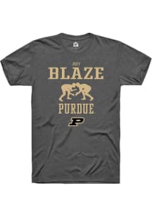Joey Blaze  Purdue Boilermakers Dark Grey Rally NIL Sport Icon Short Sleeve T Shirt