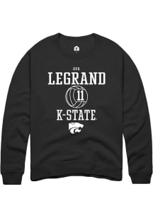 Ava LeGrand  Rally K-State Wildcats Mens Black NIL Sport Icon Long Sleeve Crew Sweatshirt