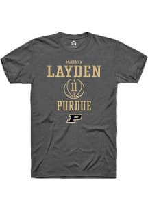 McKenna Layden  Purdue Boilermakers Dark Grey Rally NIL Sport Icon Short Sleeve T Shirt