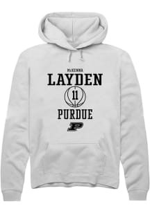 McKenna Layden  Rally Purdue Boilermakers Mens White NIL Sport Icon Long Sleeve Hoodie